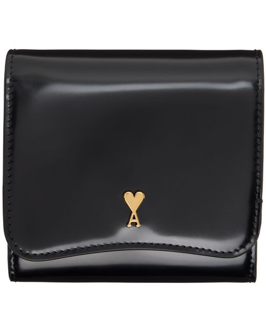 Ami Paris メンズ ブラック Paris Paris コンパクトウォレットの通販は
