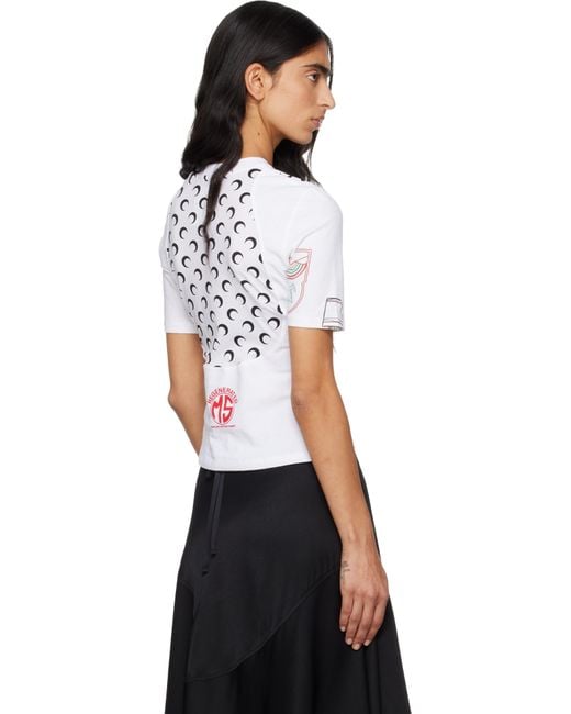 MARINE SERRE Black Regenerated Graphic Jersey Baby Fit T-Shirt