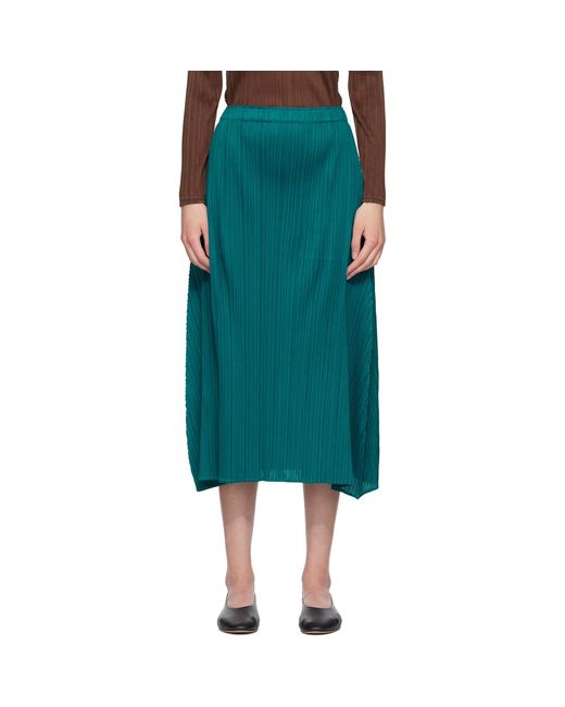 Pleats Please Issey Miyake Blue Monthly Colors October Maxi Skirt