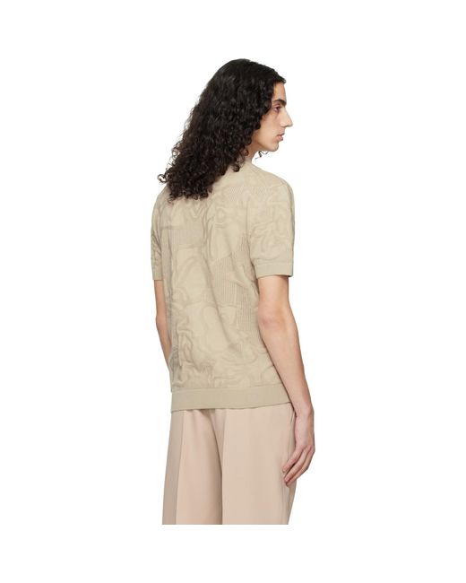 Boss Natural Knit Cotton Jacquard Shirt for men