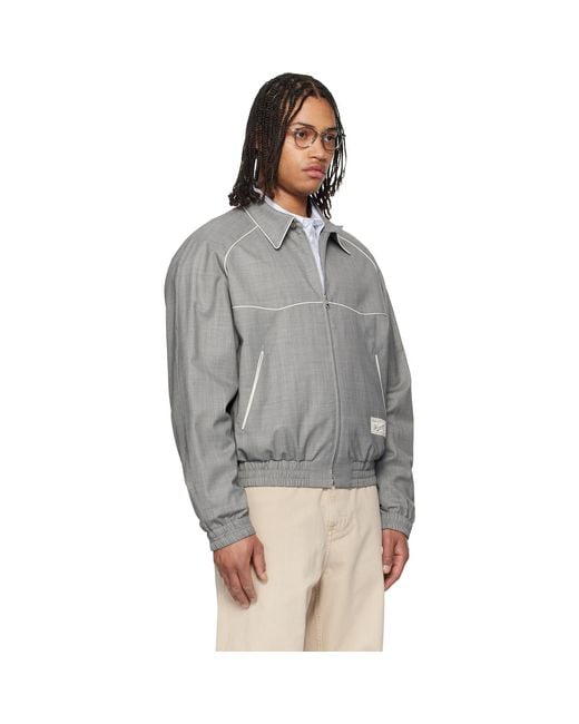 Wooyoungmi Gray Wool Poly Banding Jacket for men