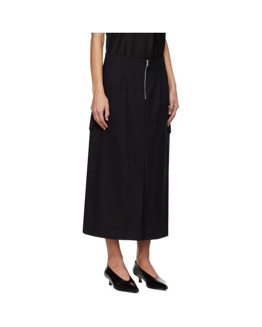 Studio Nicholson Black Tyrell Midi Skirt