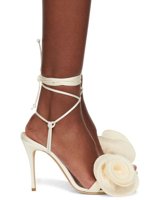 Magda Butrym Brown White Flower Heeled Sandals