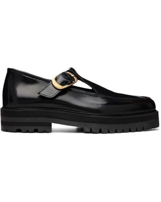 Ernest W. Baker Black T-Bar Loafers for men