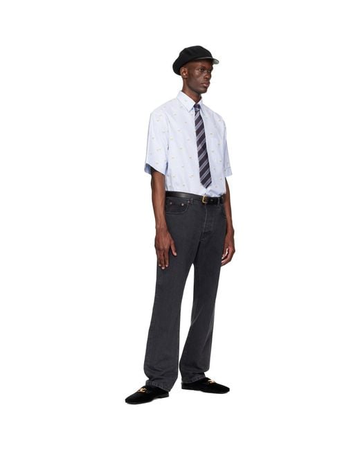 Valentino White Cotton Oxford 'Le Chat De La Maison' Shirt for men