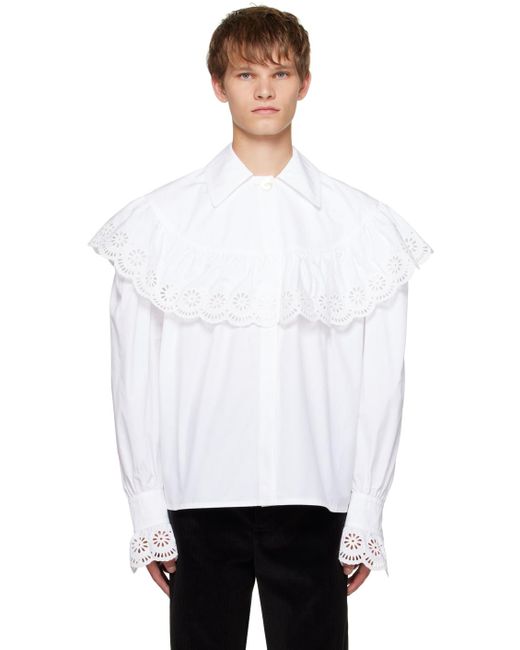 MERYLL ROGGE White Ruffled Shirt for men