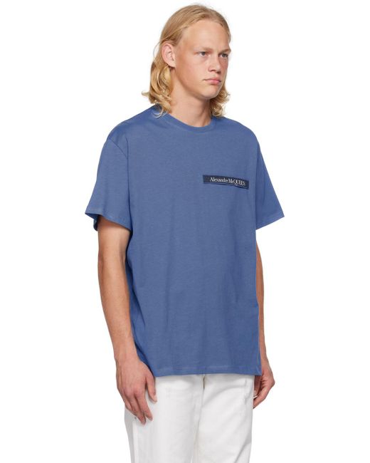 Alexander McQueen Blue Selvedge Tape T-shirt for men