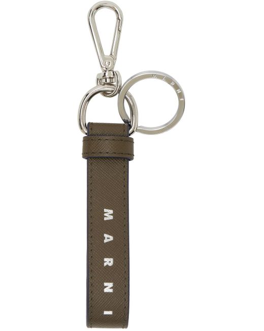 Porte-clés kaki à logo Marni pour homme en coloris Black