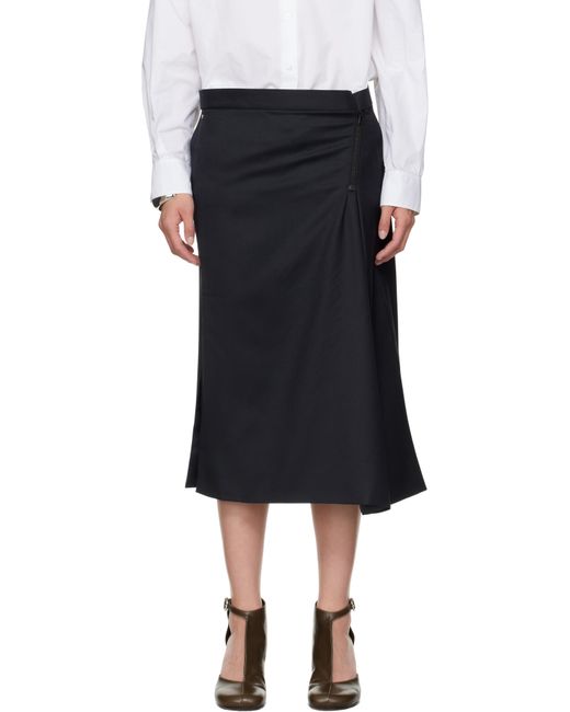Bless Black Wrap Midi Skirt