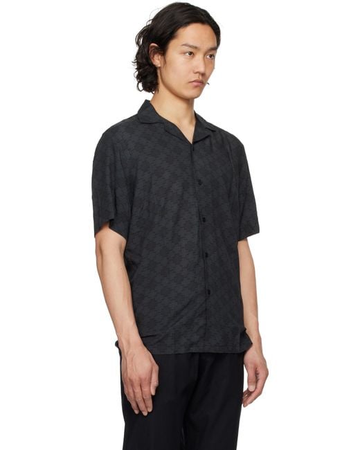 Oas Black Sebastian Viscose Shirt for men