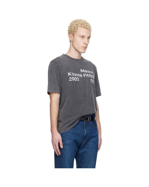 Maison Kitsuné Blue 2002' Faded Comfort T-Shirt for men