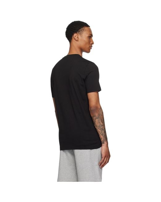 Moncler Black Flocked Logo Cotton T-Shirt for men
