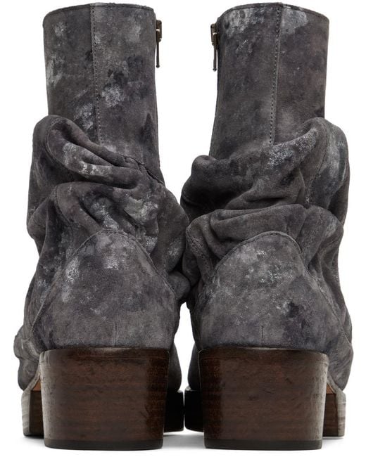Acne Gray Digital Print Boots for men