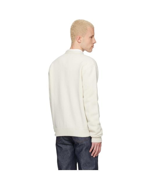 A.P.C. White Off- Kevin Cardigan for men