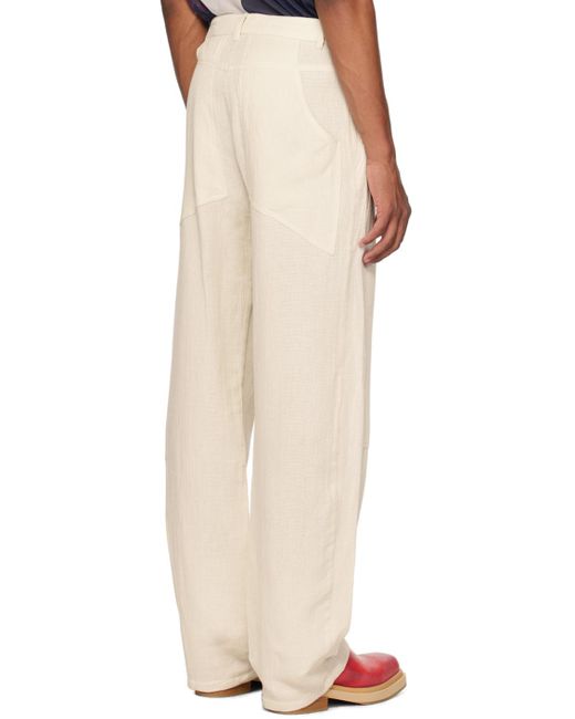Eckhaus Latta Natural Off- Relaxed-fit Trousers for men