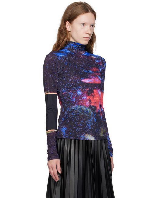 MM6 by Maison Martin Margiela Blue & Red Printed Turtleneck