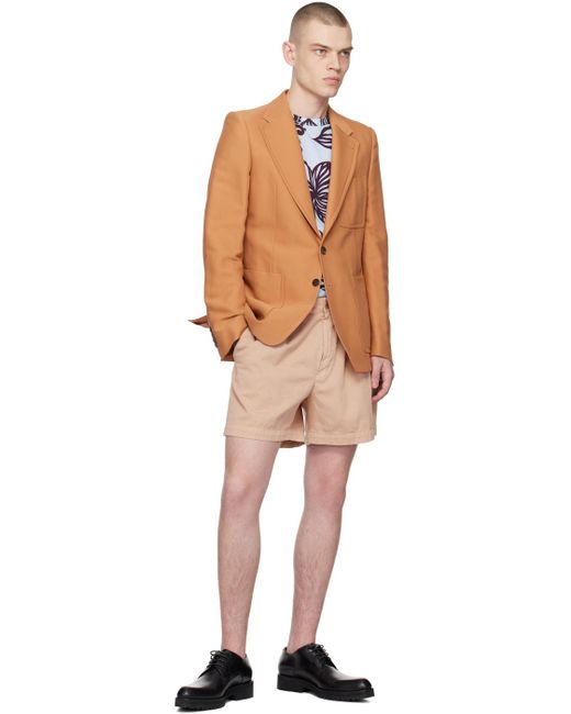 Dries Van Noten Multicolor Tan Slim-fit Blazer for men