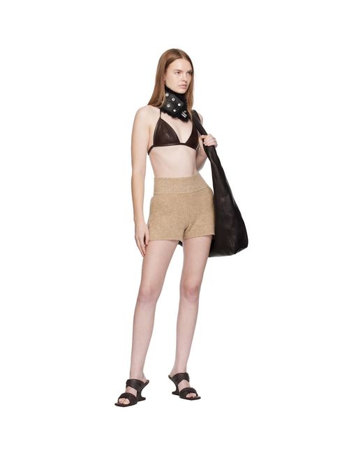 Rick Owens Natural Concordians Alpaca Knit Shorts