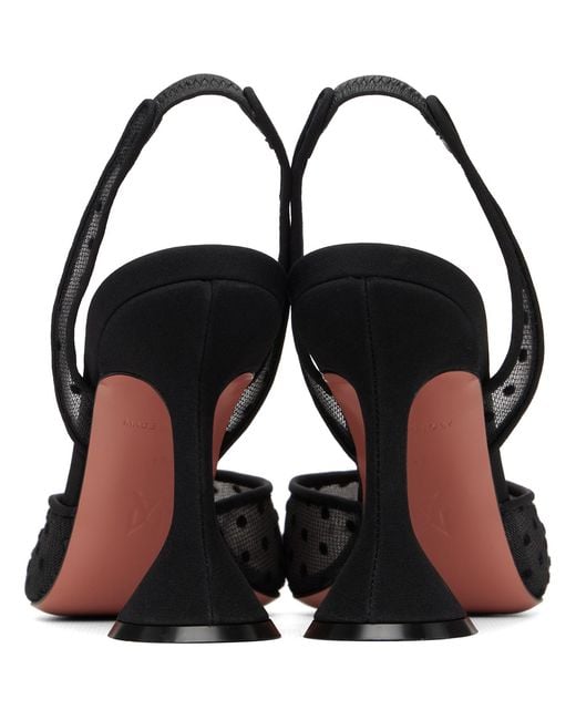 AMINA MUADDI Black Holli 95 Lace Sling Heels