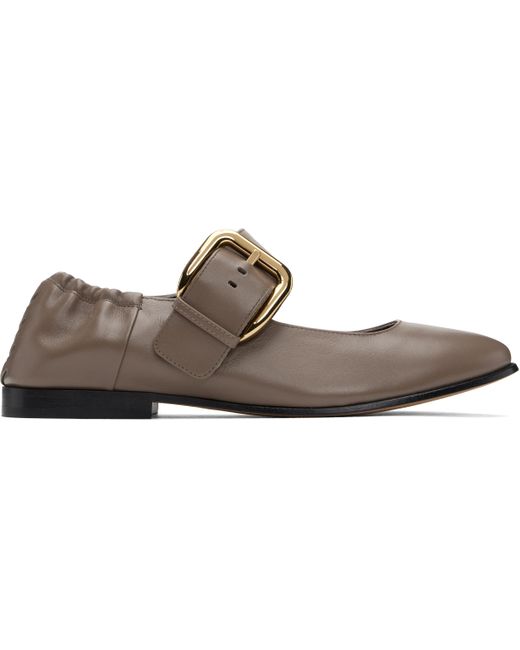 Bottega Veneta Black Taupe Astaire Mary-Jane Ballerina Flats