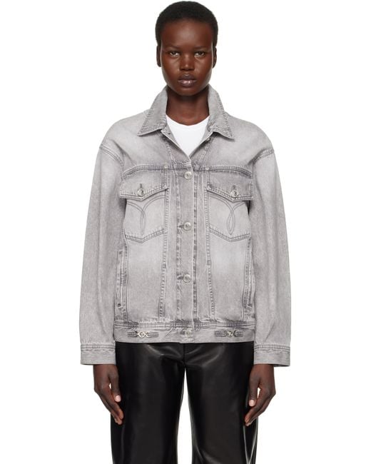Versace グレー オーバーサイズ デニムジャケット Gray