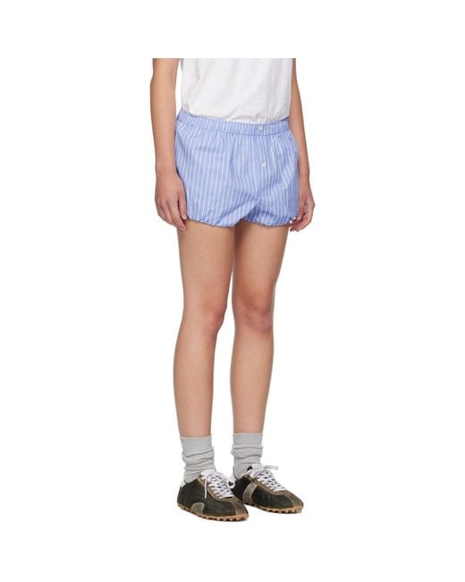 Acne Blue Relaxed-Fit Shorts