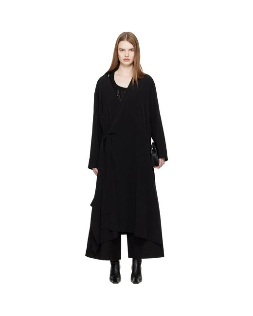Yohji Yamamoto Black Relaxed Fit Shirt Midi Dress