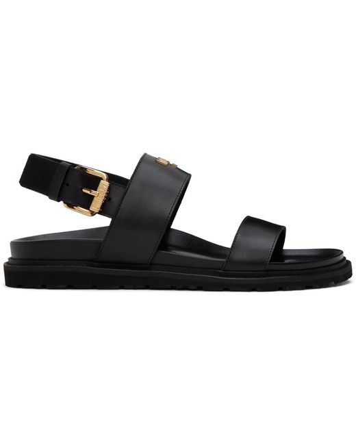 Moschino Black Leather Sandals for men