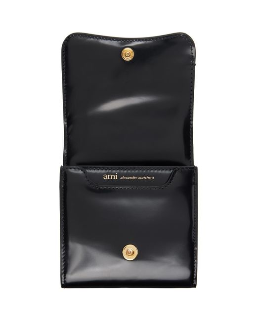 AMI Black Paris Paris Compact Wallet for men