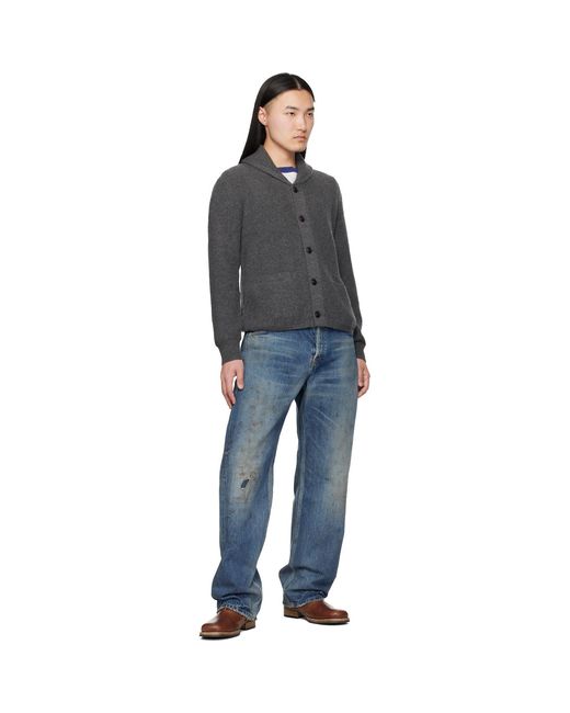 RRL Black Shawl Cardigan for men
