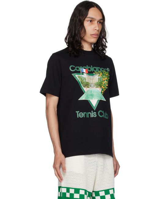 Casablancabrand Ssense Exclusive Black 'tennis Club Icon' T-shirt for men