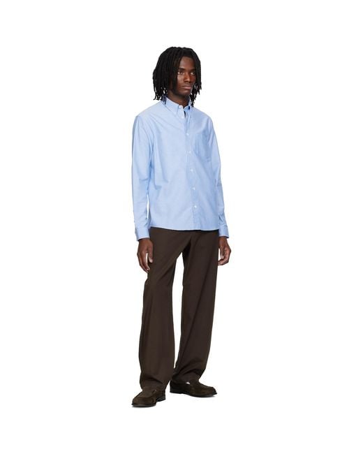 A.P.C. Blue New Greg Shirt for men