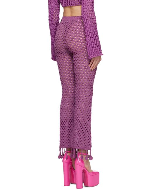 Pantalon de détente mauve en crochet Moschino en coloris Purple