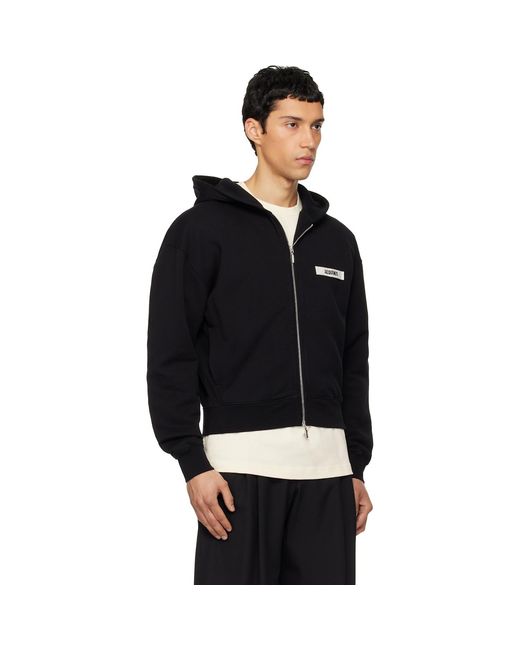 Jacquemus Black La Casa 'The Gros Grain Zipped' Hoodie for men