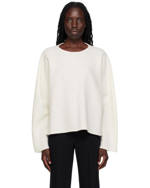 Totême  Black Toteme Off-white Crewneck Sweater