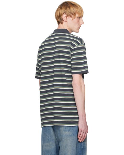 Maison Kitsuné Profile Fox Patch Tri Color Stripes Polo in
