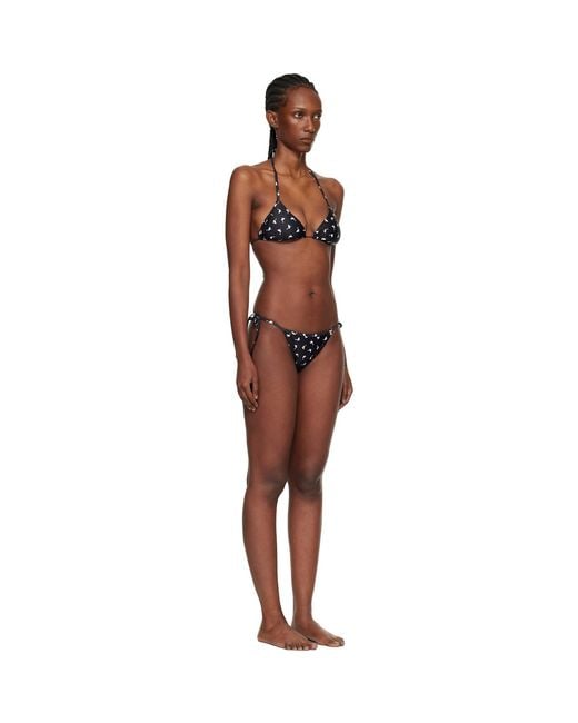 Moschino Black All Over Small Goose Print Bikini