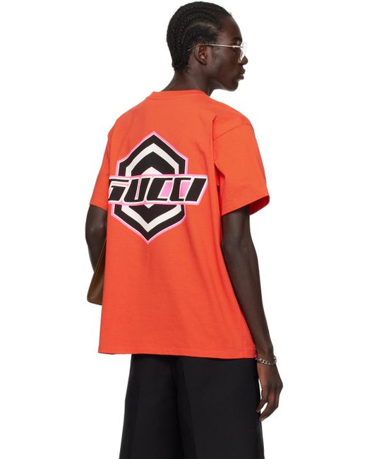 Gucci Red Coastal Skater Boy Cotton T-shirt for men
