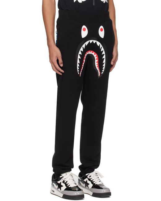 Pantalon de survêtement noir à requin emblématique et à poche à motif camouflage abc A Bathing Ape pour homme en coloris Black