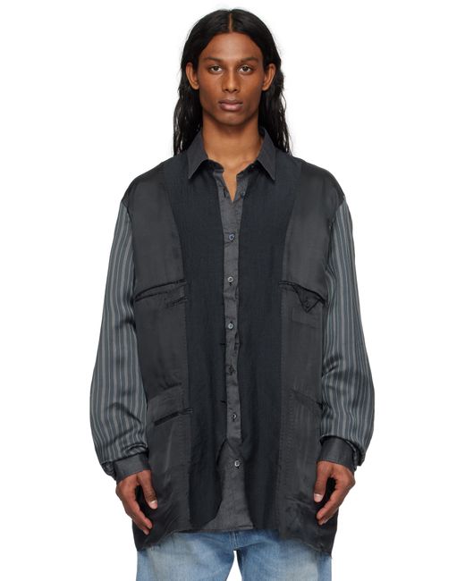 【Maison Margiela】パッチワーク インサイドアウトジャケット メンズ Maison Margiela グレー パッチワーク インサイドアウト