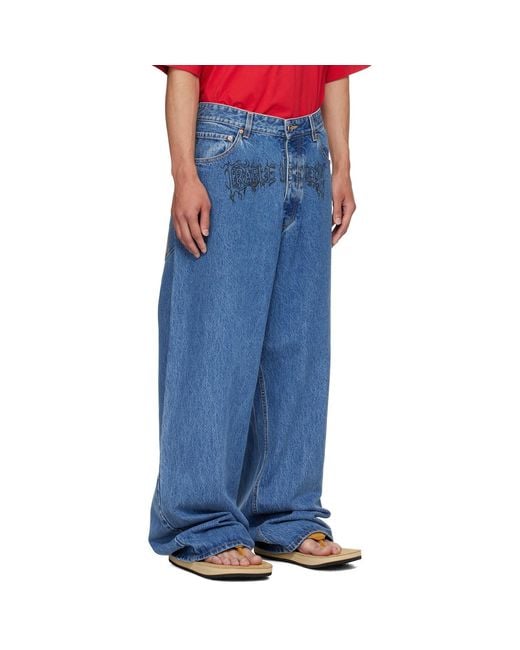 Vetements Blue Cradle Of Filth Baggy Jeans for men