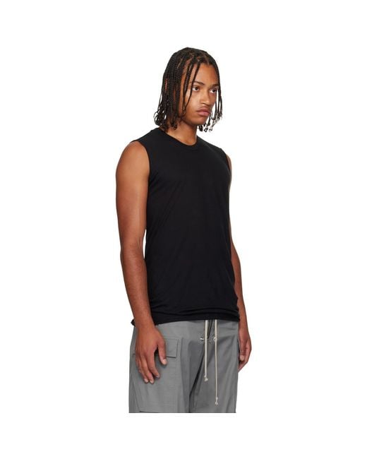 Rick Owens Black Concordians Basic Sleeveless Tank Top for men