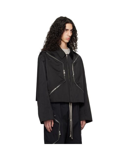 Rick Owens Black Temple Heizer Mac Jacket for men