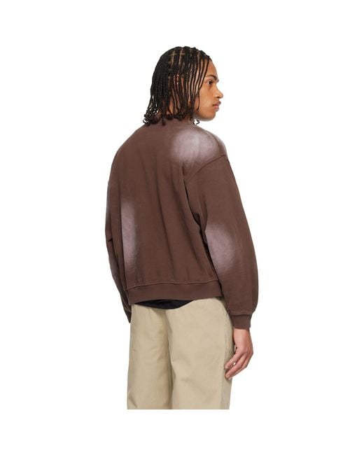 Dime Brown Faded Fleece Bomber Jacket for men