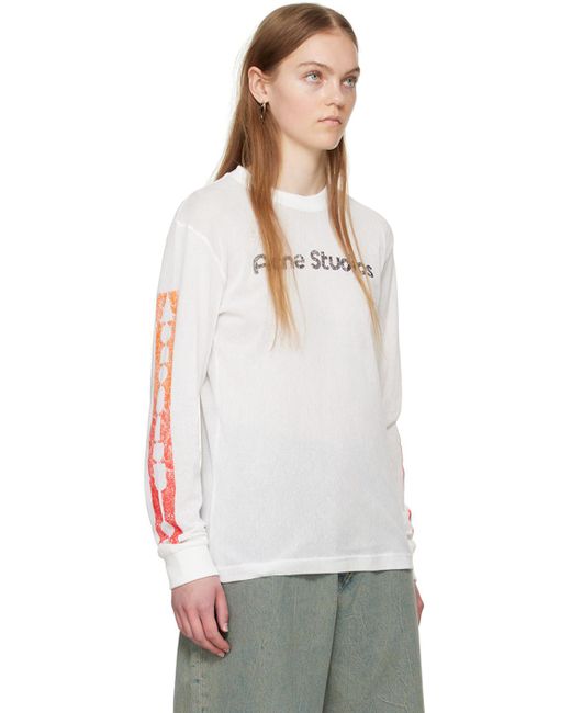 Acne Multicolor White Printed Long Sleeve T-shirt