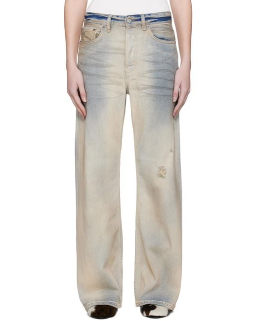Acne White Loose Fit Jeans