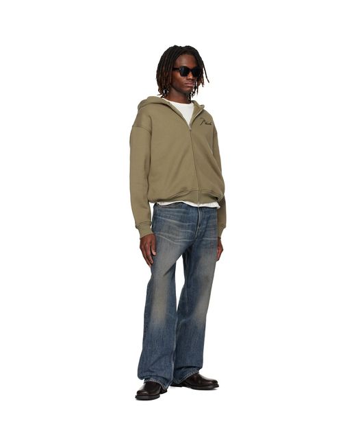 Rhude Multicolor Khaki Classique Zip Up Hoodie for men