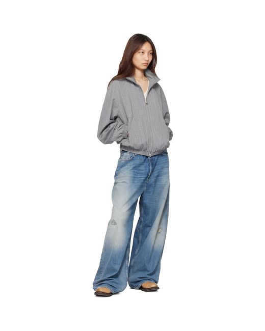 Acne Gray Technical Check Jacket