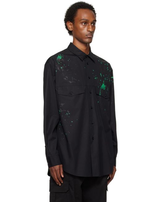 Moschino Black Painted Effect Shirt for men