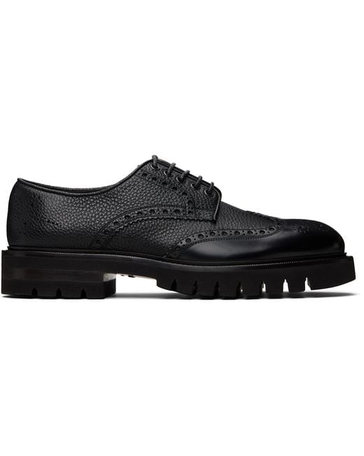 Ferragamo Black Brogue Derbys for men